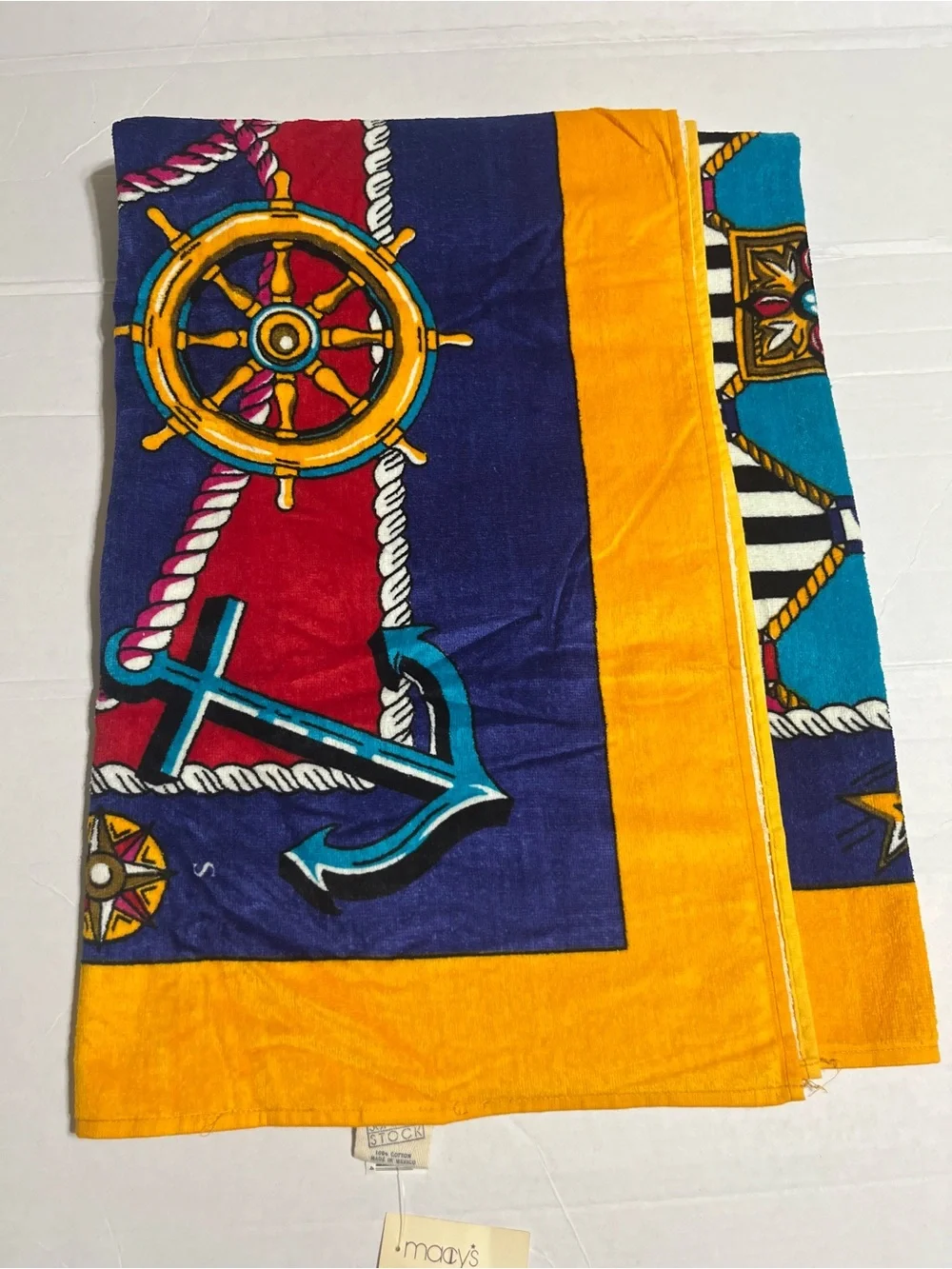 Macy's vintage beach towel nautical theme